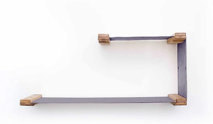 Catastrophic Creations Double Decker Cat Hammock – Wall Mounted Cat Tree with Hammock Perch – Cat Wall Hammock w/Canvas Fabric – Bamboo Cat Tower for Indoor Cats – Modern Cat Furniture