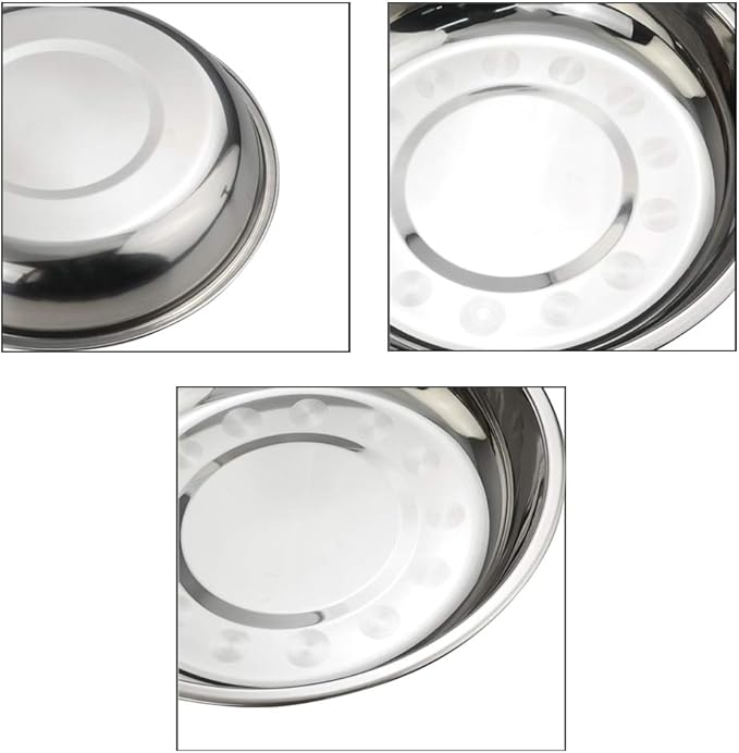7.64 Inch Stainless Steel Round Plate, Dinner Plate Dish, Pack of 6