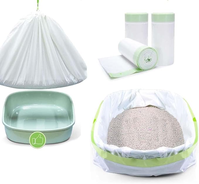 60 Count Extra Large Cat Litter Box Liners, Cat Litter Waste Receptacles Bags for Cleanpethome Self-Cleaning Cat Litter Box