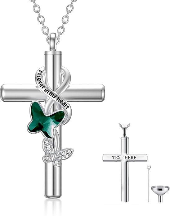 Cross Urn Necklace for Ashes 925 Sterling Silver Cremation Jewelry with Funnel Filler Kit Ashes Necklace for Human Women Girl Pets