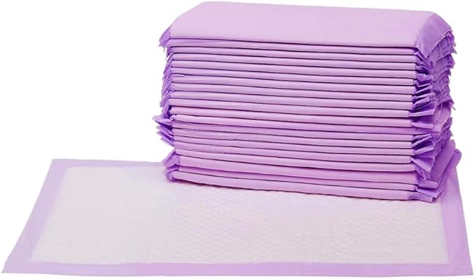 Amazon Basics - Cat Litter Pads, 1 Size Fits Most Litter Boxes, 20 Count, Fresh Scent, PE Film, Odor Control, Easy Cleanup, Purple