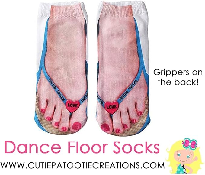 3D Manicure Print Socks Funny Flip Flop Socks 3D Pattern Socks Sandal Socks Low Cut Ankle Silly Socks- A Gag Gift