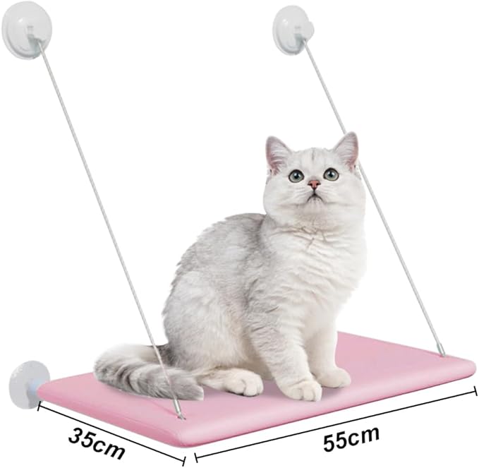 Cat Window Perch Hammock Window Seat-Large Cat Hammocks Bed for Indoor Cats with 4 Strong Scution Cups,Kitty Sunny Bed Window Sill Shelf Sturdy Resting Seat Holds Up 40lbs Pet Hammocks