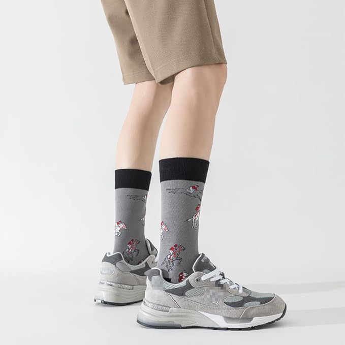 5 Pairs Cute Animal Crew Socks Fun Casual Cotton Calf Socks for Women