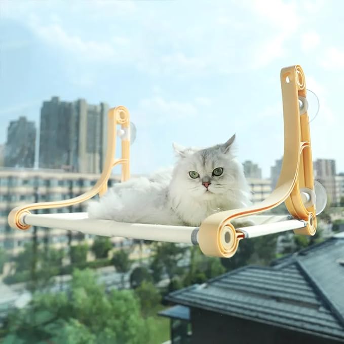 DWD Cordless Cat Window Seat - Cat Window Perch - Cat Wall Hammock - Window Perch for Cats - Dog Window Perch - Cat Window Hammock - Cat Window Shelf