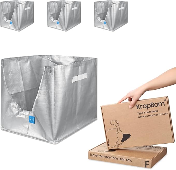4 Pack Litter Box Liners F Compatible with Modkat Flip Litter Box Liner Type F, Reusable Liner Type-F with Carrying Handles