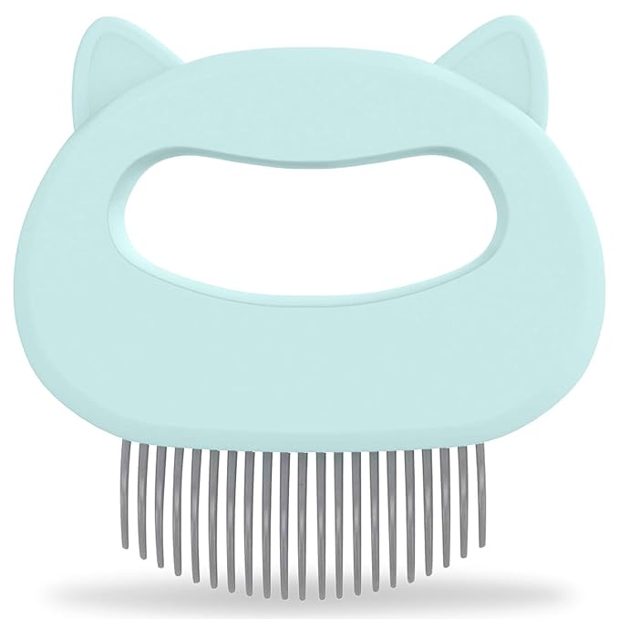 AKOAK 1 Pack Cat Massage Comb, Pet Hair Removal Massage Shell Brush, Soft Hair Removal Brush Comb and Shed Fur Remover Hair Removal Tool for Long and Short Hair Cats Dogs Puppies Rabbits