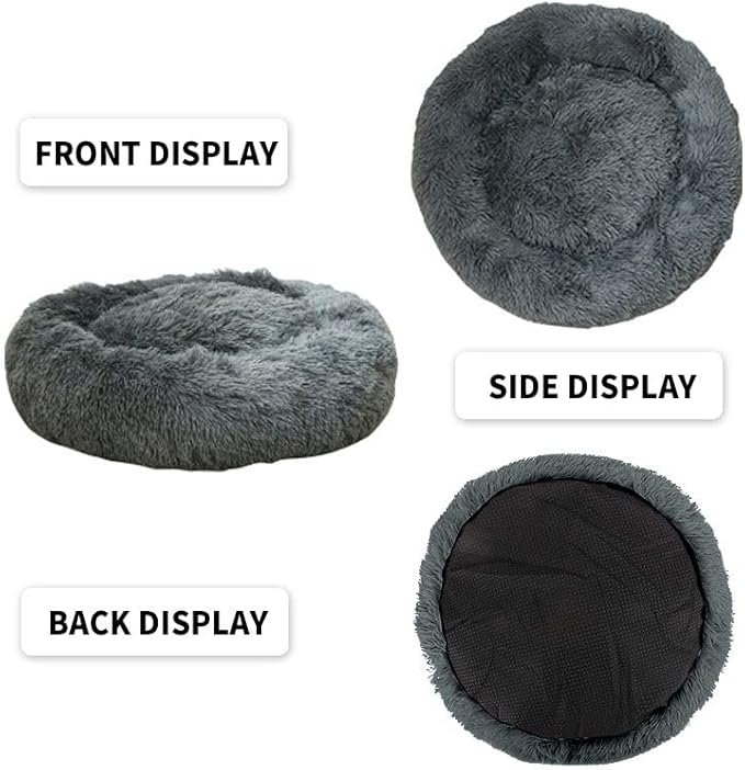 Nisrada Dog Bed for Large Dogs, 56 inch Calming Dogs Bed, Washable-Round Cozy Soft Pet Bed for Large Dogs with Slip-Resistant Bottom