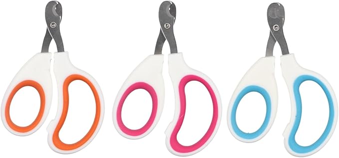 3Pcs Pet Nail Clippers for Small Animals, Professional Cat Dog Nail Trimmer Scissors with Non-Slip Handle, Portable Puppy Kitten Claws Trimmer Pet Grooming Tool