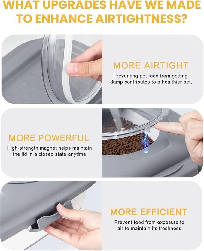 20-23LBS Collapsible Dog Food Storage Container, Pet Dog Pantry Large Containers Bin with Wheels,bowl & 1pcs Food Storage Containers, Kitchen Cereal Flour Rice Leakproof Dry Holder