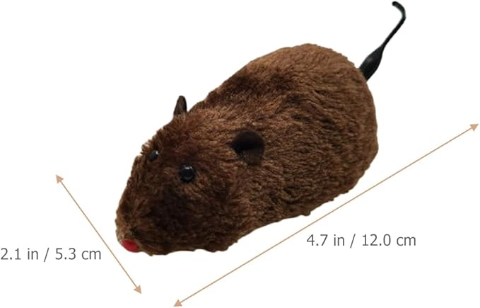 balacoo 4pcs Plush Clockwork Mouse Small Dog Toy Animals Toys pet Toys Soft Toy cat Teaser Toy cat mice Toys Stuffed Rat Toy Mouse cat Mouse Wind up Mouse cat Toy Fake Mouse Puppy Plastic