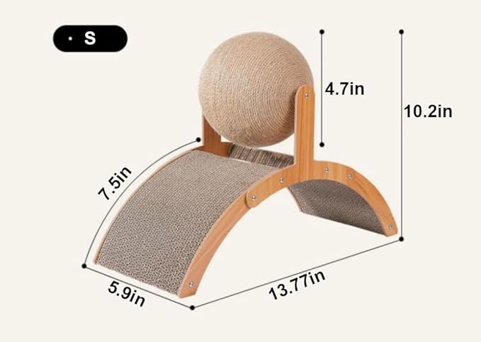 Cat Scratch Pad, Ferris Wheel Design, Suitable for Cat Play, Interaction, Nail Grinding, Bite Resistant. (Arch, Small)