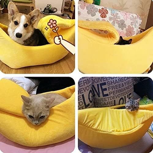 Banana Pet Bed Cute Funny Banana Bed Large Size for Dogs, Indoor Cats, Christmas Pet Bed Lovely Pet Supplies for Dogs Puppies