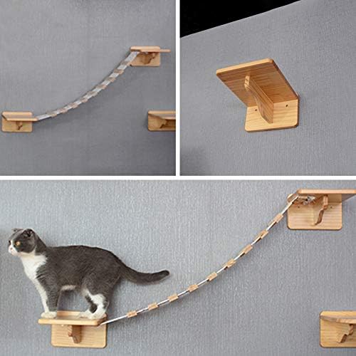 TINTON LIFE® Large Wooden Cat Kitten Climber Tree Cloud Shelf Board Wall Mounted Cat Perch