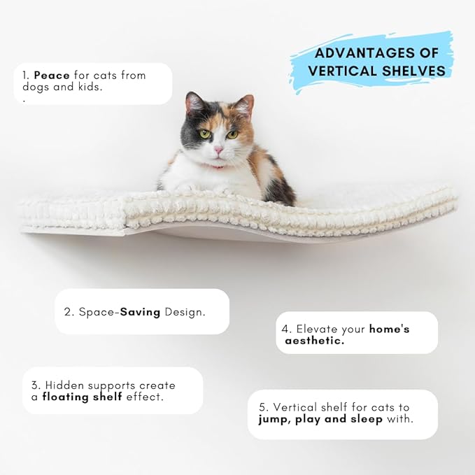 Floating Cat Shelves, Cat Wall Furniture, Wall Mounted Cat Shelf, Cat Bed, Modern Cat Bed, Cat House, Cat Steps for Wall, Cat Window Perch, Cat Wall Set Ivory/White Waved Cat Shelf Cat Step