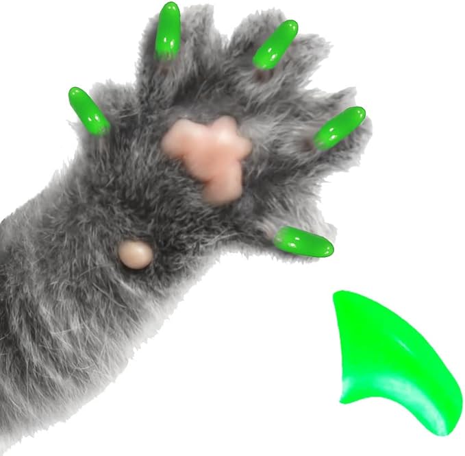 60 Piece Soft Nail Caps with Adhesive for Cat Claws - Cool Mint Green Medium