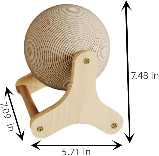 Cat Scratching Ball Toy Scratching Post Rotatable Scratching Training Exercise Sisal Material Scratching Toy, Equipped with a Replaceable Ball