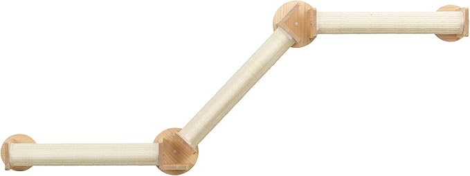 TRIXIE Wall Set 2, Indoor Wall Mounted Cat Scratching Posts for Elevated Fun, Lounger, Scratcher, Perch, Natural