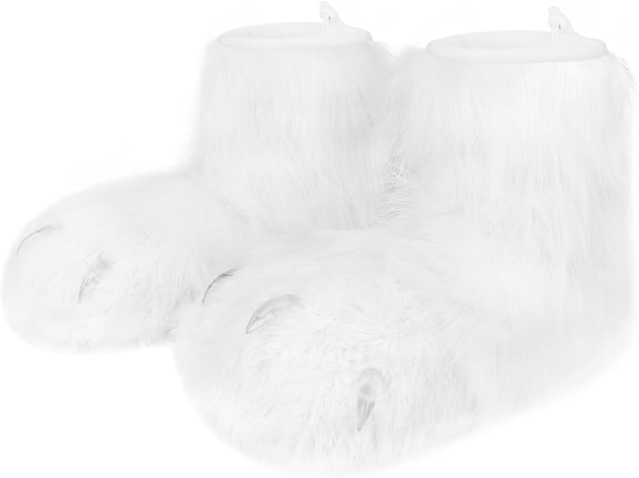Animal Fuzzy Slippers Bear Cat Wolf Dog Fox Fursuit Feet Paw Claw Shoes Furry Boots Costume Accessories for Adult Kids