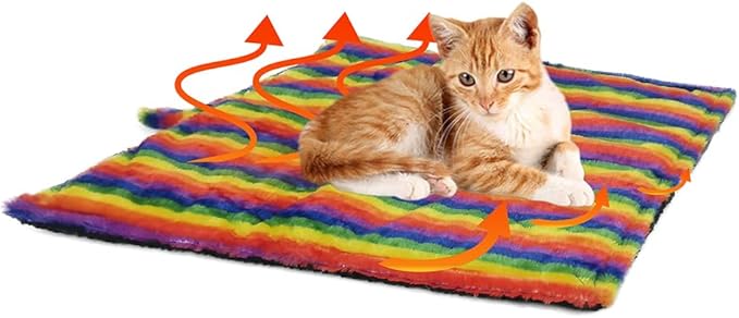 WALOO Pets Self Heating Thermal Cat Mat & Napping Pad (Rainbow)