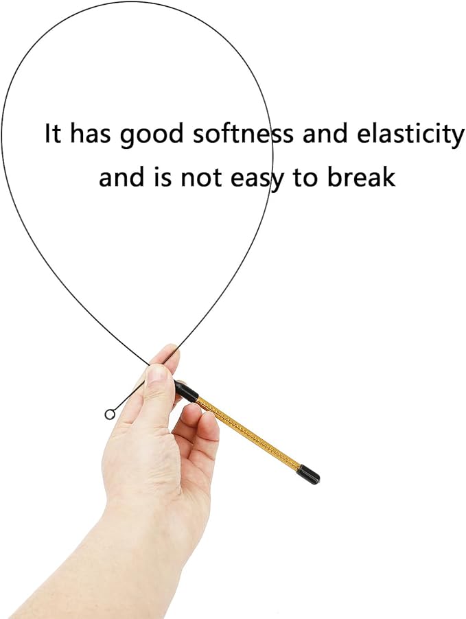 8 Pieces Cat Feather Toys Interactive Cat Wand Toys with 6 Feather Refills and 2 Flexible Steel Wires Wand Kitten Toys for Indoor Cats to Play Chase Exercise