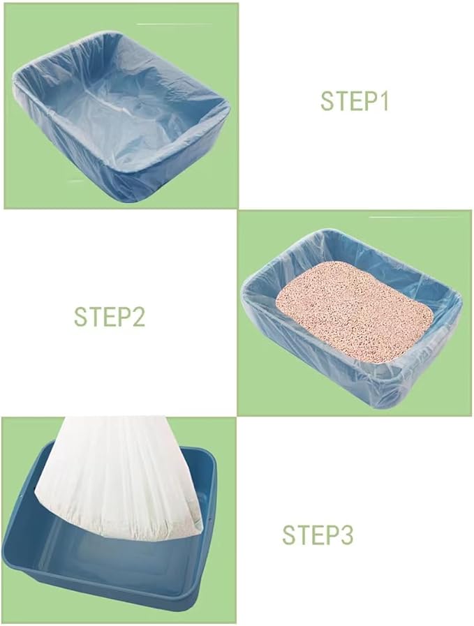 100 Counts Cat Litter Box Liners,36" x 18",Jumbo Cat Pan liners