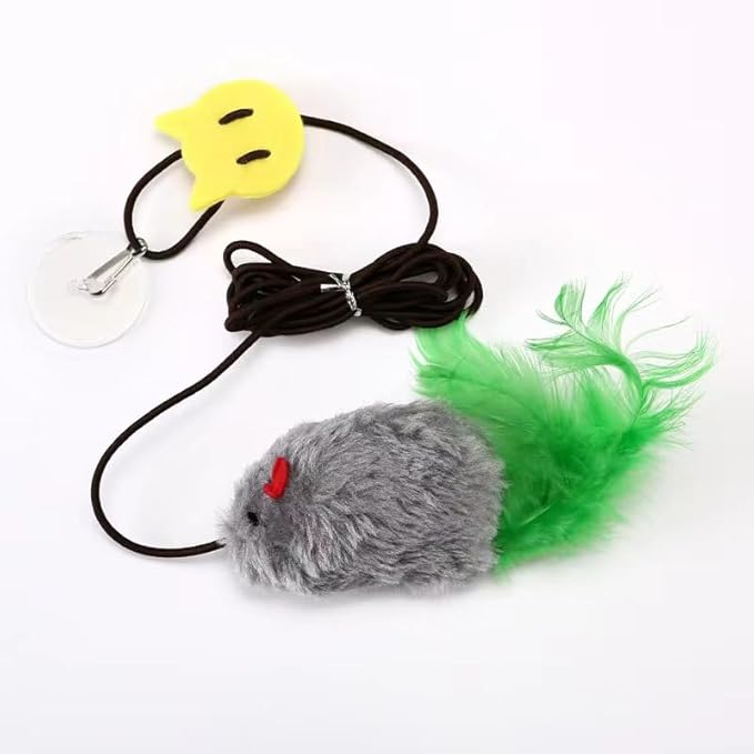 AYWVRBST 3 Pack Hanging Cat Toys, Self Play Chase Exercise, Make Sound, Adjustable Bouncy String, Hanging Mouse Cat Toy for Bored Indoor Adult Cats Kittens, Cat Teaser Toy, with Adhesive Hooks