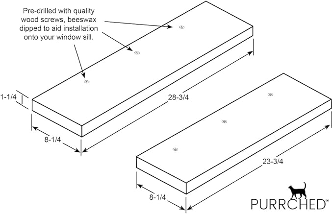 PURRCHED Cat Perch, Carpeted Cat Window Perch, Cat Bed, Cat Seat, Made in The USA, Sturdy, Safe and Easy to Install.