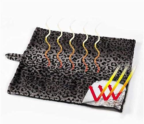 Prairie Horse Supply Quality Thermal Cat Mat and Free Cat Toy (Grey Leopard) (1 Mat) Cozy Self Heating Warming Kitty Kitten Puppy Small Dog Bed, Reversible Washable Pad, No Electricity