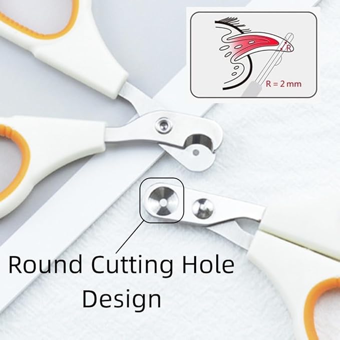 1PCS Pet Nail Clipper Orange Cat Nail Clipper with Round Cut Hole Claw Clipper Trimmer Claw Trimmer Pet Nail Scissor with Nail File for Cats, Birds, Reptiles and Small Animals