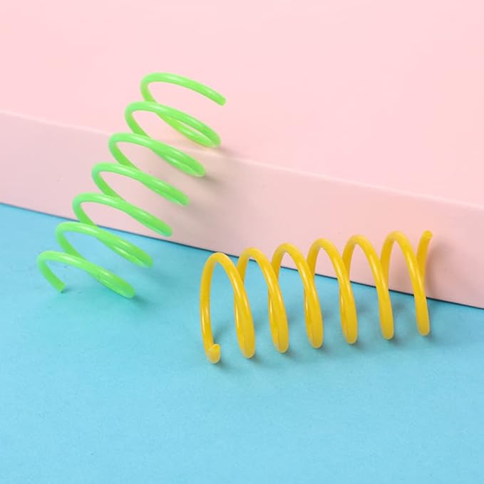 80 Pack Cat Spring Toys, Durable Plastic Coils for Indoor Active - Colorful 1 Inch Spirals Spring Fitness Play for Cat Kitten Pets (multicolor-80Pack)