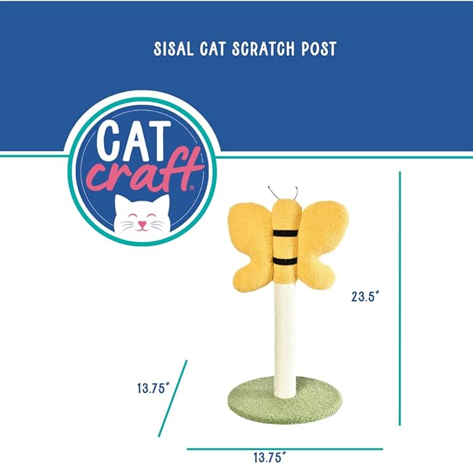 Cat Craft Sisal & Chenille Forest Bee Cat Scratching Post