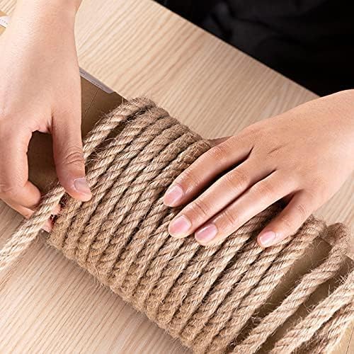 Nature Hemp Rope,1/4inch Heavy Duty Jute Twine for Cat Tree and Tower, DIY Scratcher Scratching Post Replacement, Pad, Crafts Gardening Hammock Home Decorating(164FT)