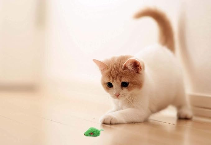 20 St Patrick's Day Irish Festive Holiday Cat Mice Toys with Catnip and Rattle Sound Made of Real Rabbit Fur Interactive Catch Play Mouse Toy for Cat, Pack of 20 Mice