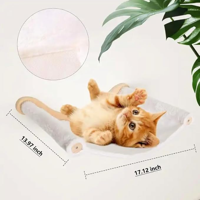 Cat Hammock | 3 Piece Wall Mounted Cat Furniture Set | Cat Hammock, Jute Padded Steps and Cat Shelf | Modern Cat Furniture for Sleeping, Playing, Climbing | Cat Bed & Perch for Cats or Kittens