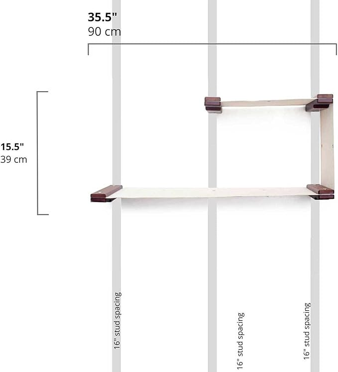 Catastrophic Creations Double Decker Cat Hammock – Wall Mounted Cat Tree with Hammock Perch – Cat Wall Hammock w/Canvas Fabric – Bamboo Cat Tower for Indoor Cats – Modern Cat Furniture