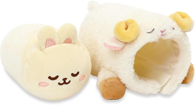 Anirollz Stuffed Animal Plush Toy – 6" Small Blanket Outfitz Doll | Soft, Squishy, Warm, Cute, Comfort, Safe | Birthday Pillow with Kawaii Bunny Rabbit Sheep Bunniroll