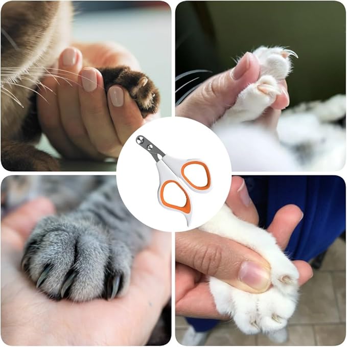 1PCS Pet Nail Clipper Orange Cat Nail Clipper with Round Cut Hole Claw Clipper Trimmer Claw Trimmer Pet Nail Scissor with Nail File for Cats, Birds, Reptiles and Small Animals