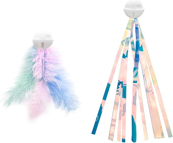 Andiker Cat Teaser Stick, Retractable Cat Wand with Replacement Head, Cat Feather Toy, Cat Interactive Toy for Indoor Cats for Relief Boredom and Exercise (Tassels+Feather)
