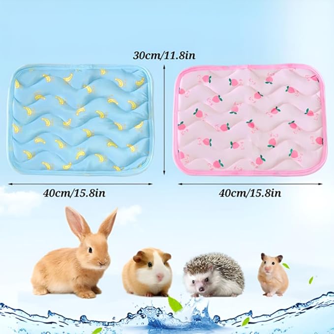 Pet Cooling Mat Cooling Fiber - Washable Non-Toxic Pet Indoor Outdoor Bed, Foldable Pee Pads for Dogs Settle Mat Cooling Dog Blanket Cat Cooling Pad (Blue, Small)