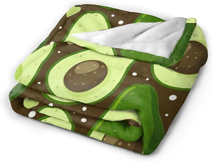 Avocado Merch Cozy Print Flannel Fleece Soft Plush Fuzzy Warm Lightweight Bedding - Avocado Gifts for Women, Men, Girls, Kids - 80"X60"
