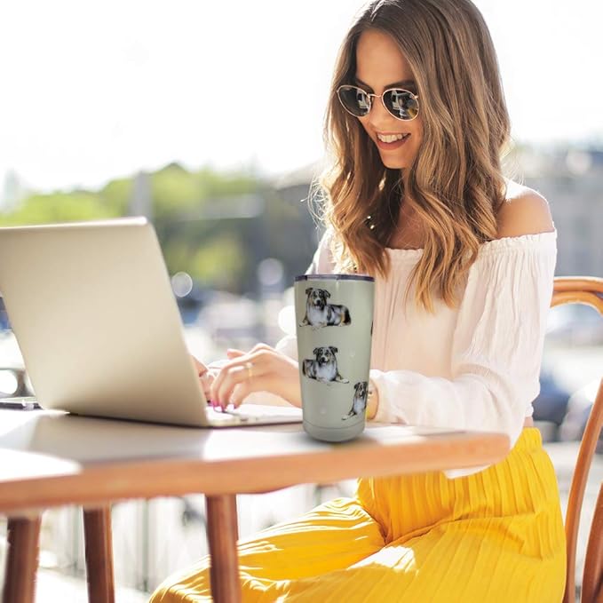 Australian Shepherd Tumbler SERENGETI 16 Oz. Stainless Steel, Vacuum Insulated Tumbler with Spill Proof Lid