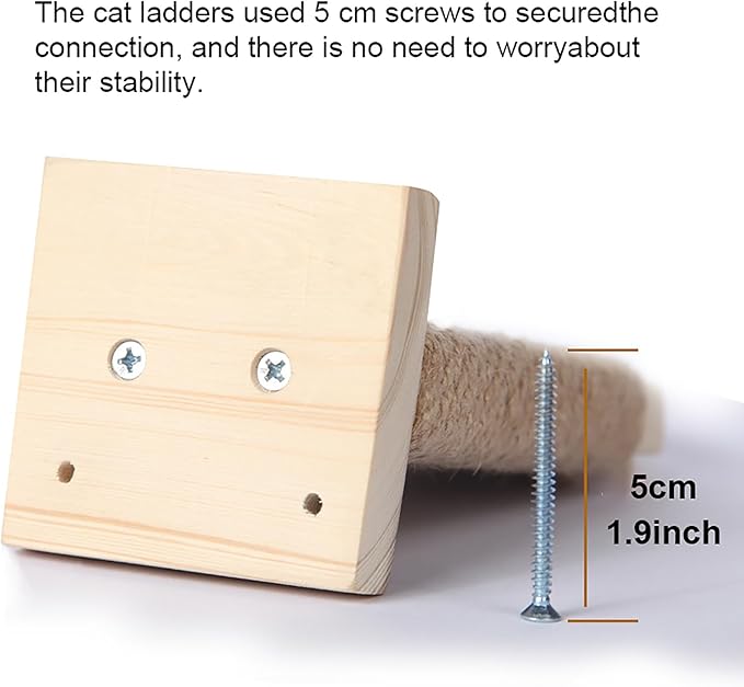 Cat Climbing Shelf Wall Mounted, 2 Step Cat Stairway with Jute Scratching for Cats Perch Platform Supplies