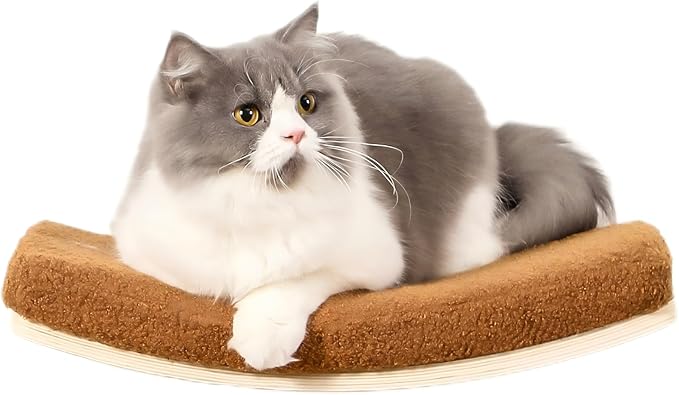 Cat Wall Shelves,Wall Mounted Cat Wall Furniture,Curved Cat Shelves and Perches for Wall,Floating Cat Wall Bed Cat Shelf with Comfortable Cat Cushion