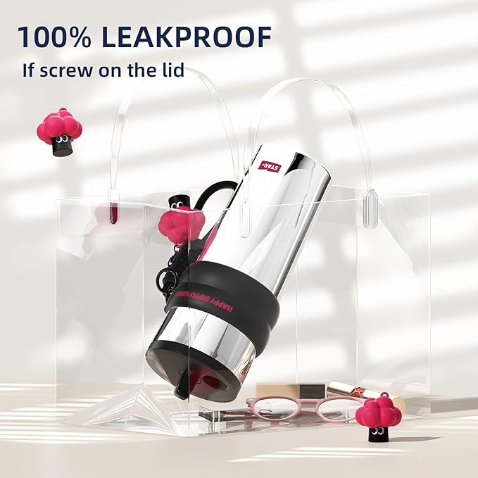 24 OZ Insulated Tumbler witn Lid and Straw Stainless Steel, Insulated Reusable Leak Proof Water Bottle with Strap, Travel Portable Iced Coffee Mug for Hot and Cold, Thermal Cup for Women, Sliver