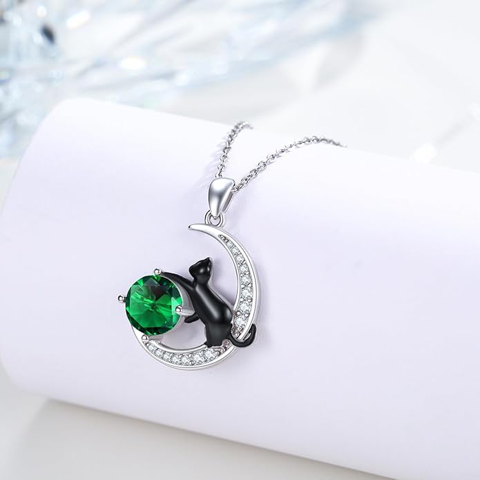 Animal Necklace 925 Sterling Silver Cat/Dog/Fox/Axolotl/Highland Cow Pendant Necklace Cute Animal Jewelry Graduation Gifts for Women