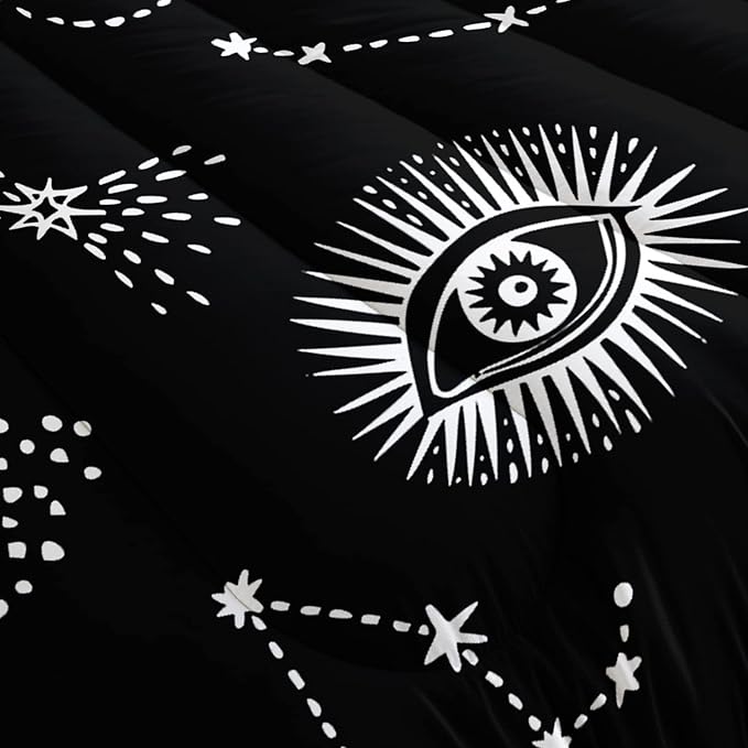 AILONEN Sun and Moon Comforter Set for Teens Boys Kids Girls, Galaxy Astrology Bedding Set Twin Size,Bohemian Sun Moon Quilted Duvet,Galaxy Astrology Quilt,1 Comforter 2 Pillowcases 3 Piece