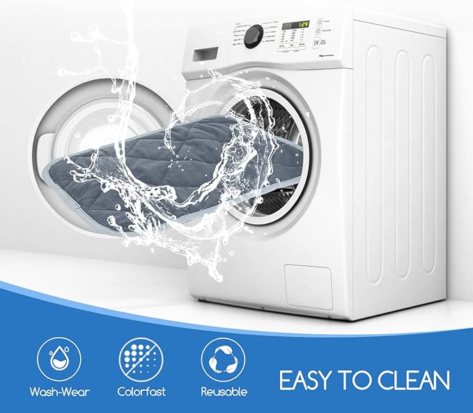 Nobleza Self Warming Pet Mat, Extra Warm Thermal Dog Crate Pad for Indoor Outdoor Pets, Washable Anti-Slip Kennel Mat for Medium Small Dogs and Cats, 24" × 18" Grey