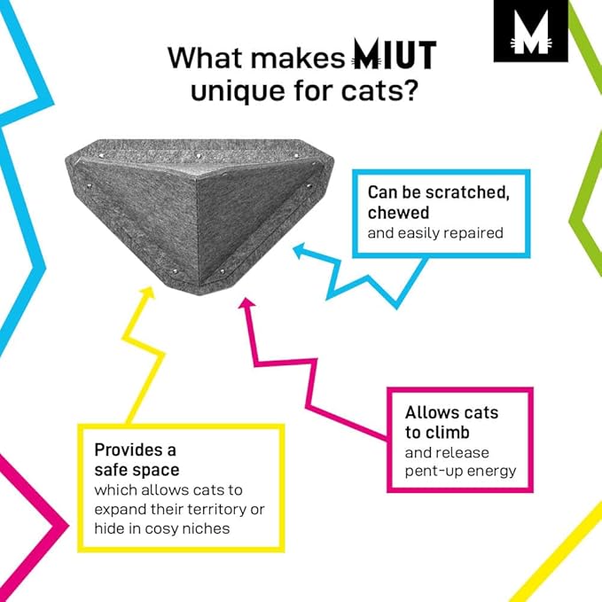 MIUT Small Climber Cat Furniture, Wall Mounted Cat Shelves, Mental Stimulation for Indoor Cats, Durable and Adjustable, Water and Stain Resistant, Suitable for Cats to Climb and Play