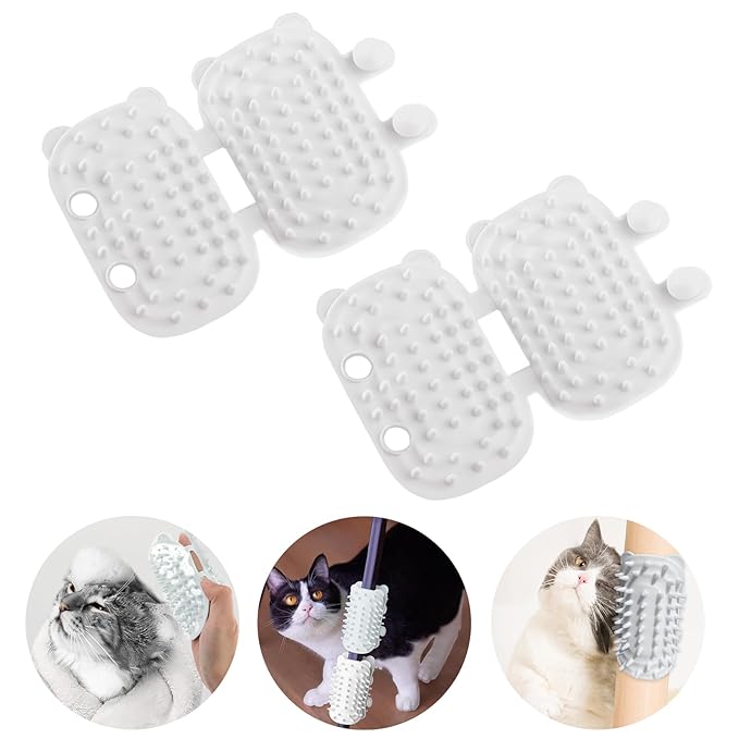2Pcs Cat Self Grooming Brush, Pet Tickling Artifact for Cats Tickling Comb Pet Brush for Long Short Hair Cat Dog Tickling Tool, Reduce Shedding, Scratching and Itchiness, Silicone Cat Self Scratcher